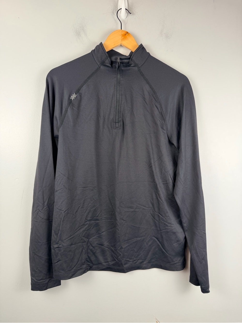 Rhone Session 1/4 Zip in dark grey black size small